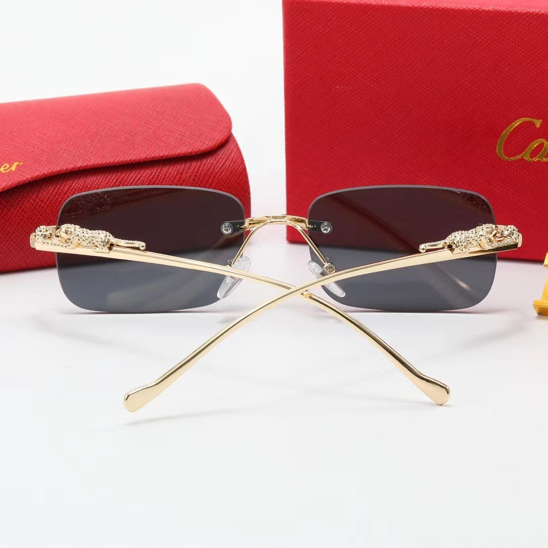 Rounded Rectangle Rimless Sunglasses