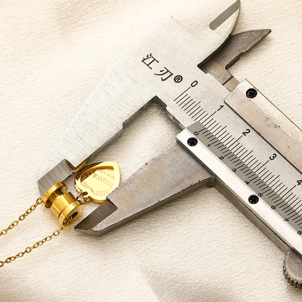 304 Stainless Steel Barrel & Heart Pendant Necklace
