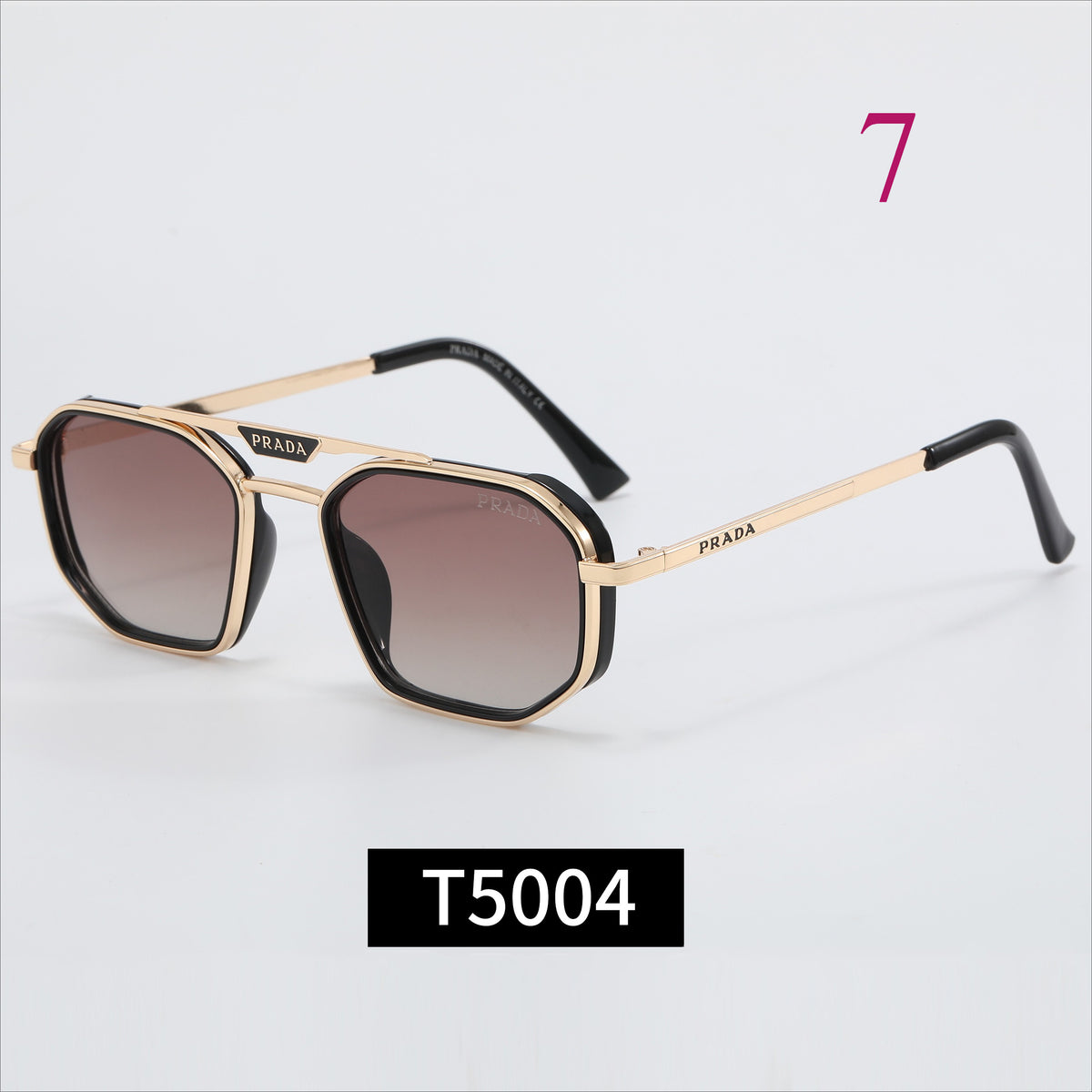 Rounded Square Sunglasses with Double Bridge