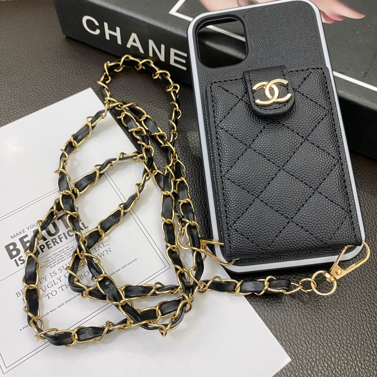 Fashion Aesthetic Shock Absorbing Protective Phone Case CH*NEL Series、Fashion Phone Case