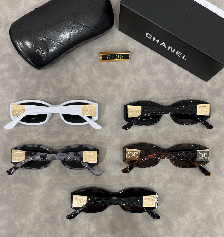 Narrow Oval Sunglasses with Metallic Temple Panels