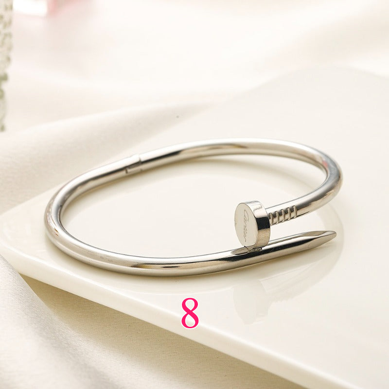 304 Stainless Steel Nail Wrap Bangle Bracelet - Style Options