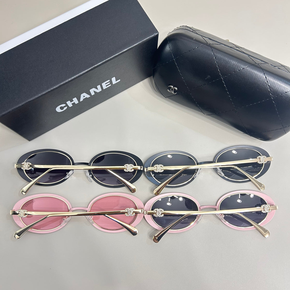 Oval Metal Sunglasses with Slim Double Bridge