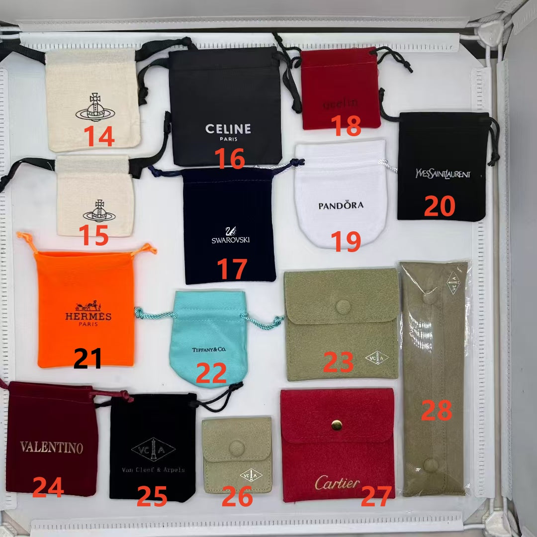 Branded velvet pouch