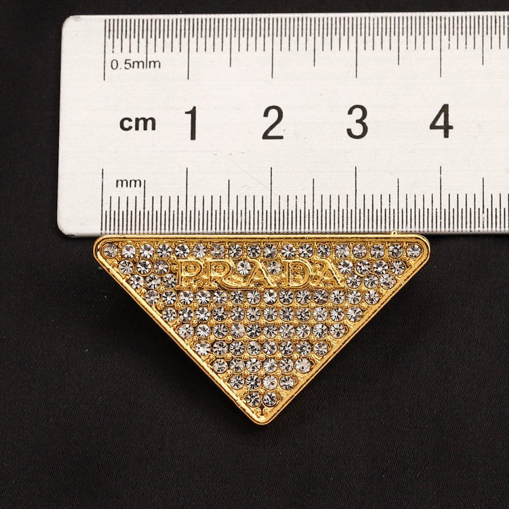 Alloy Steel Stamped Logo Brooch,Brooches Collection、Pr*da Series