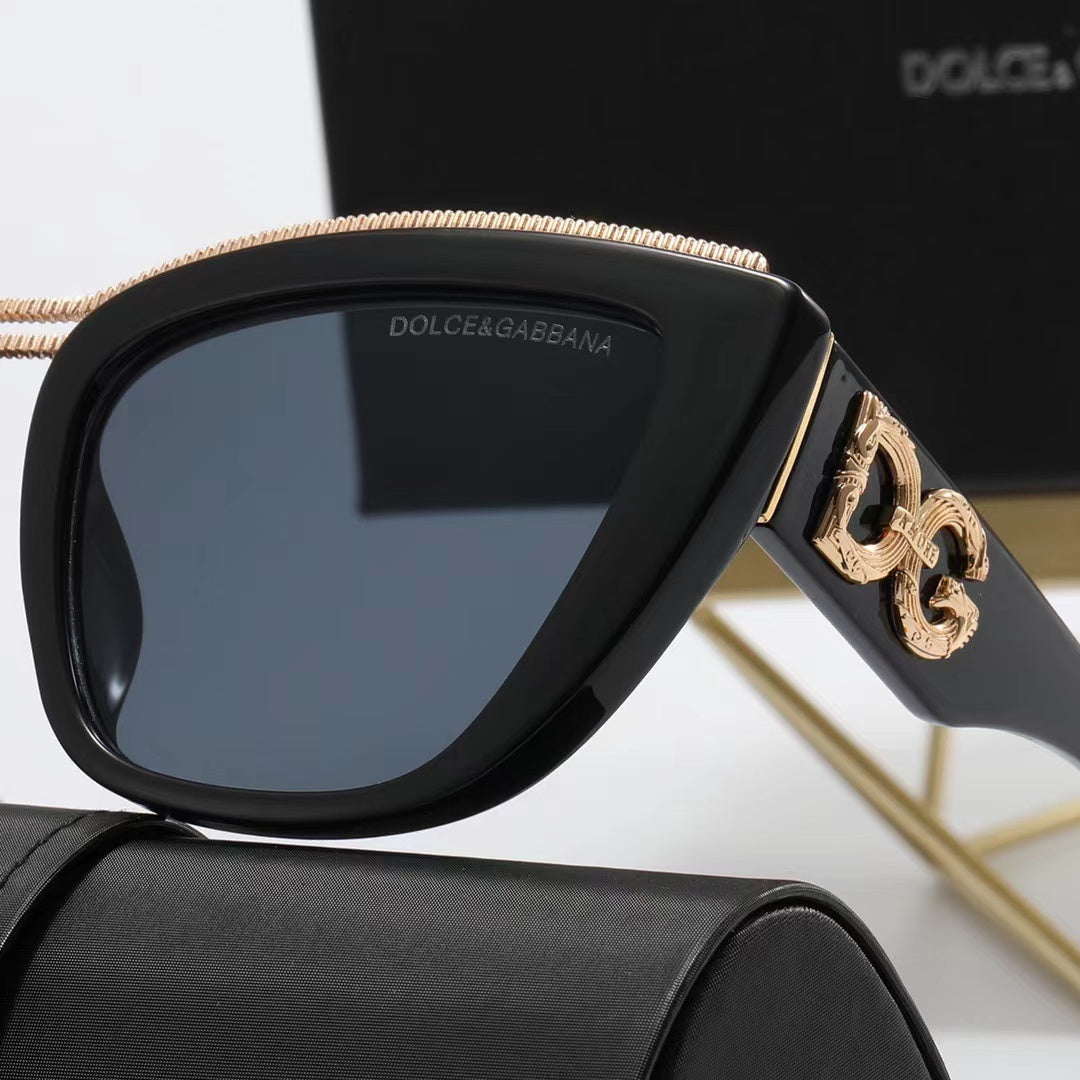 Winged Cat-Eye Sunglasses with Sculpted Corners