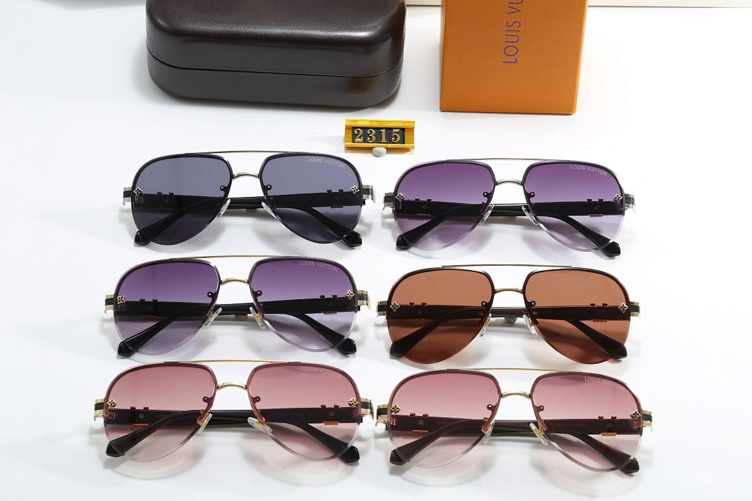 Navigator Sunglasses with Patterned Metal Temples