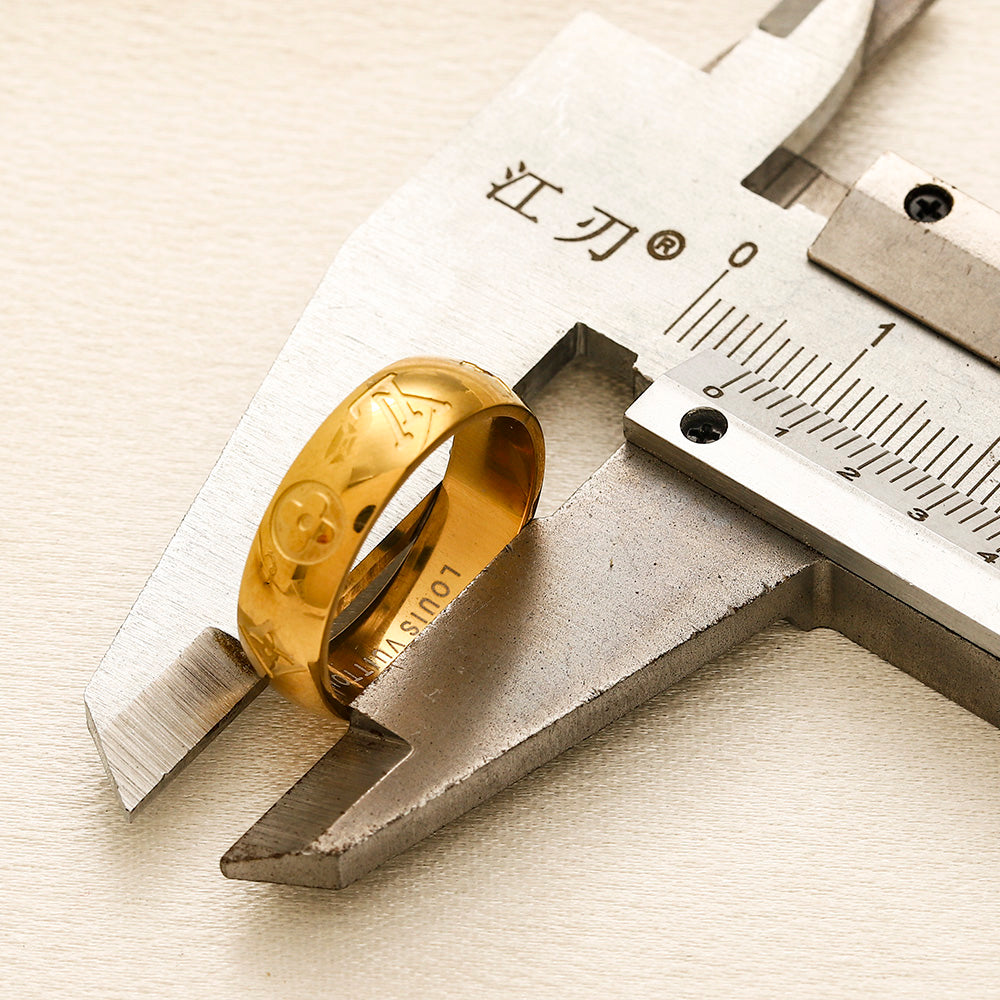 Anello con logo stampato in acciaio inossidabile 304