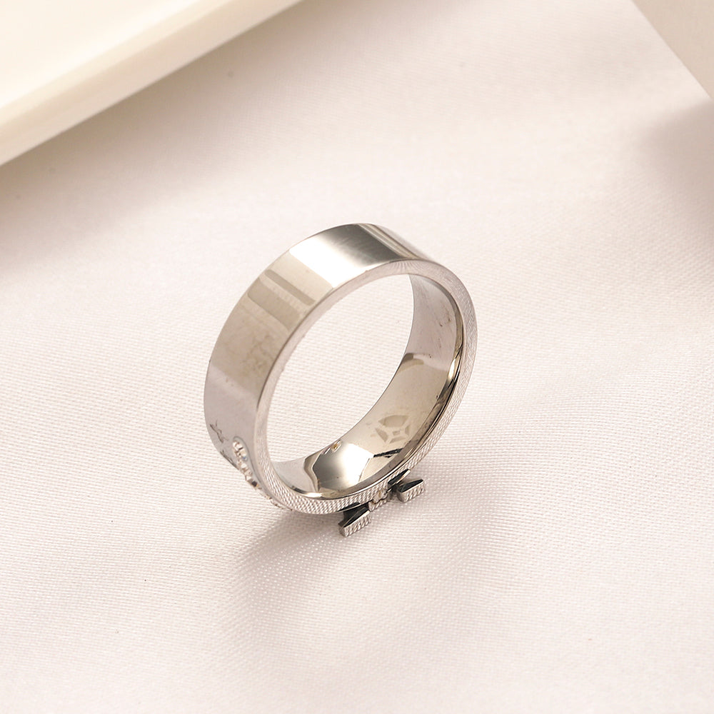 Copper Zirconium Real Gold Plated Ring,Rings Collection、L*V Series