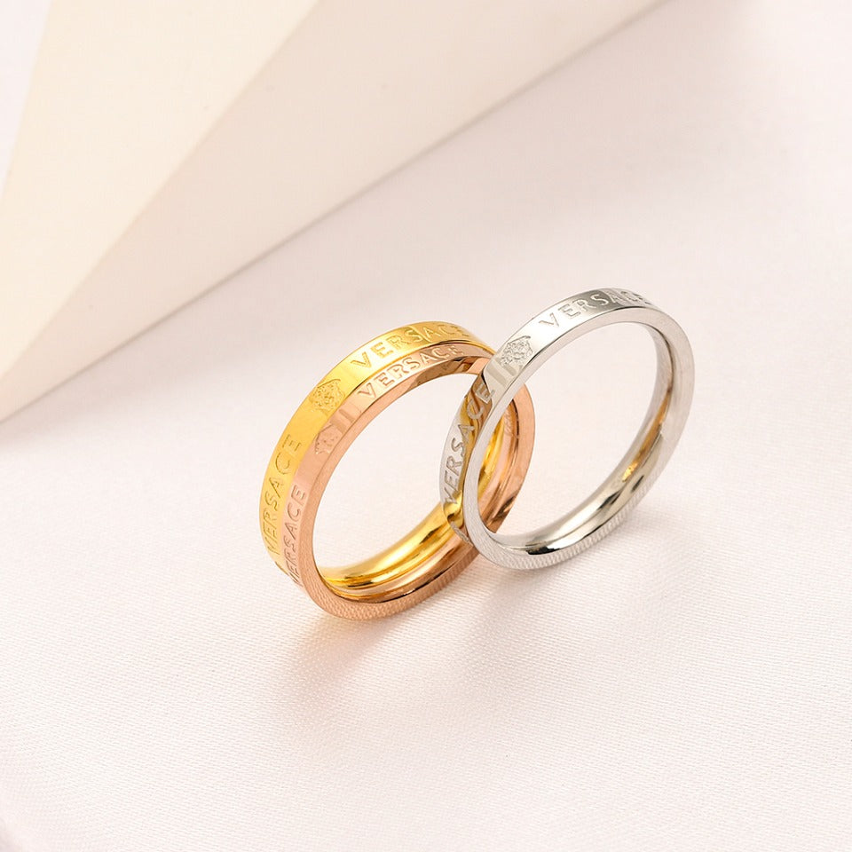 Copper Zirconium Real Gold Plated Ring,Rings Collection、V*rsace Series Series