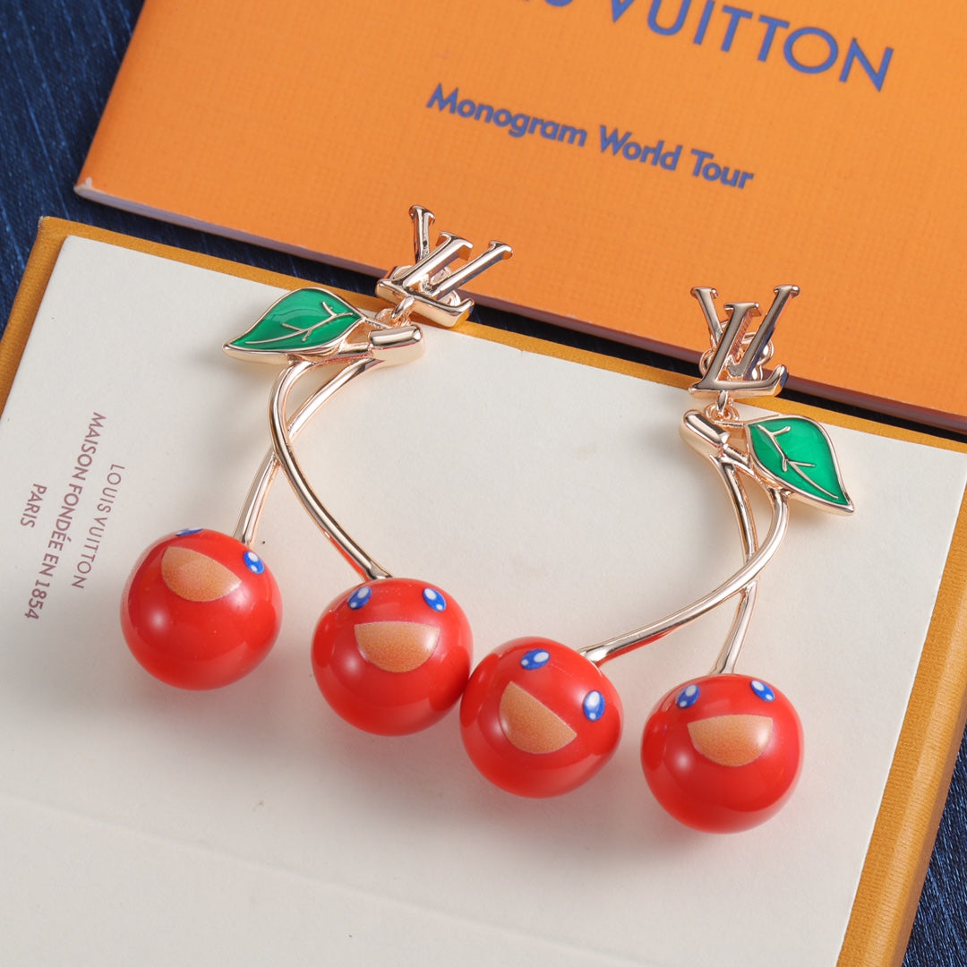 Red Cherry Drop Earrings