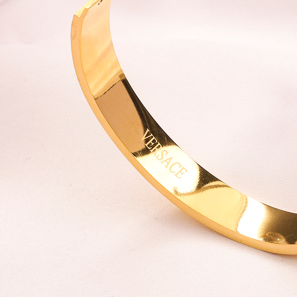 304 Stainless Steel Greek-Key Hinged Bangle Bracelet