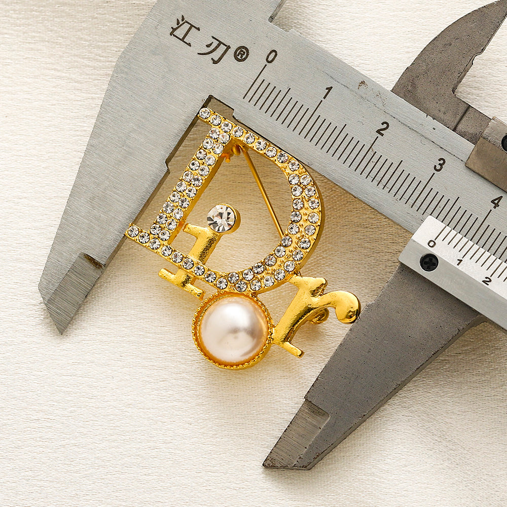 Alloy Steel Stamped Logo Brooch,Brooches Collection、D*or Series