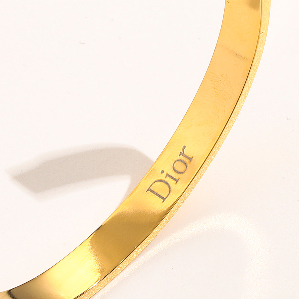 304 Stainless Steel Mixed Chain-Link Monogram Bangle Bracelet