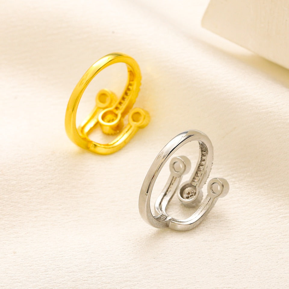 Copper Zirconium Real Gold Plated Ring,Rings Collection、T*ffany Series