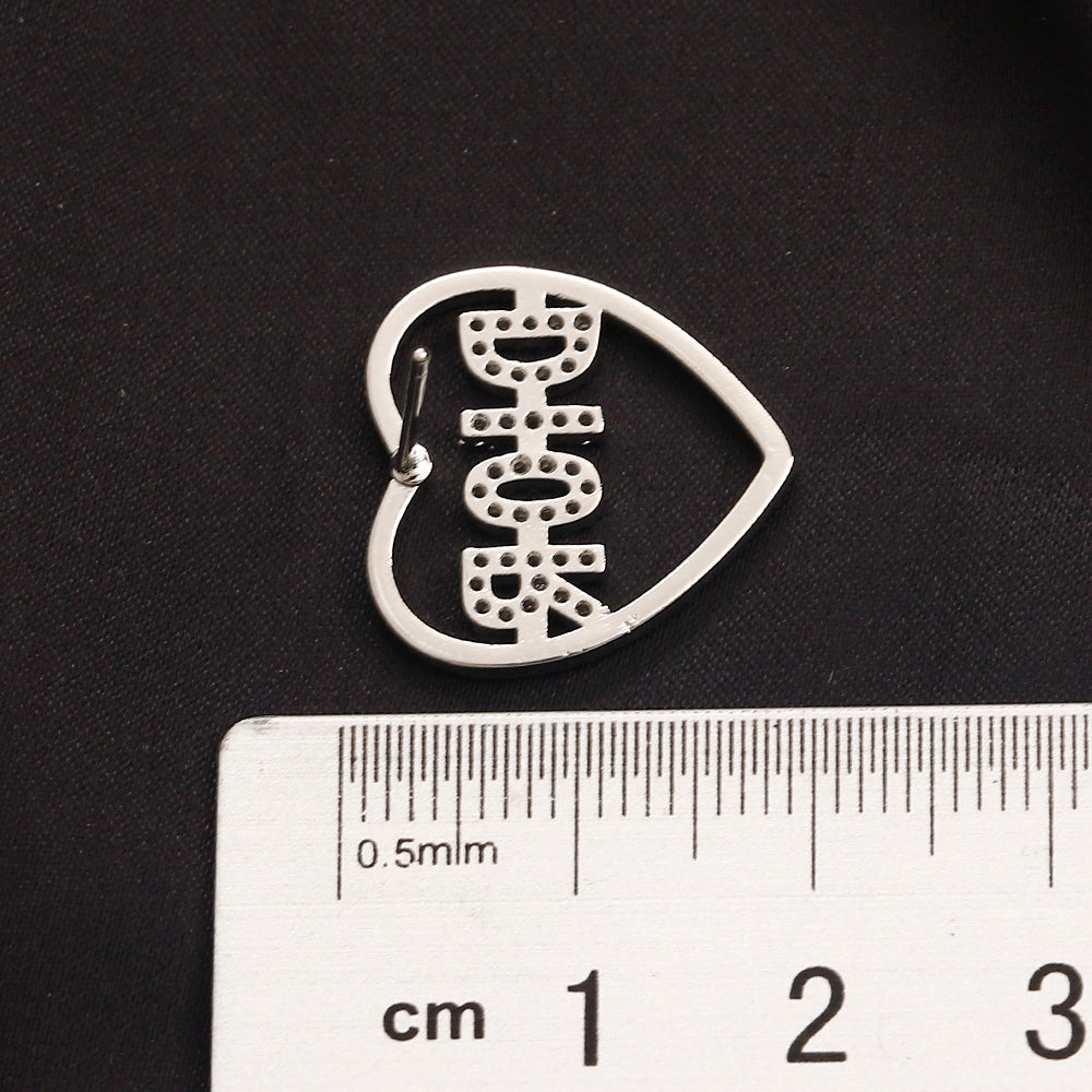 304 Stainless Steel Heart Outline Letter Stud Earrings