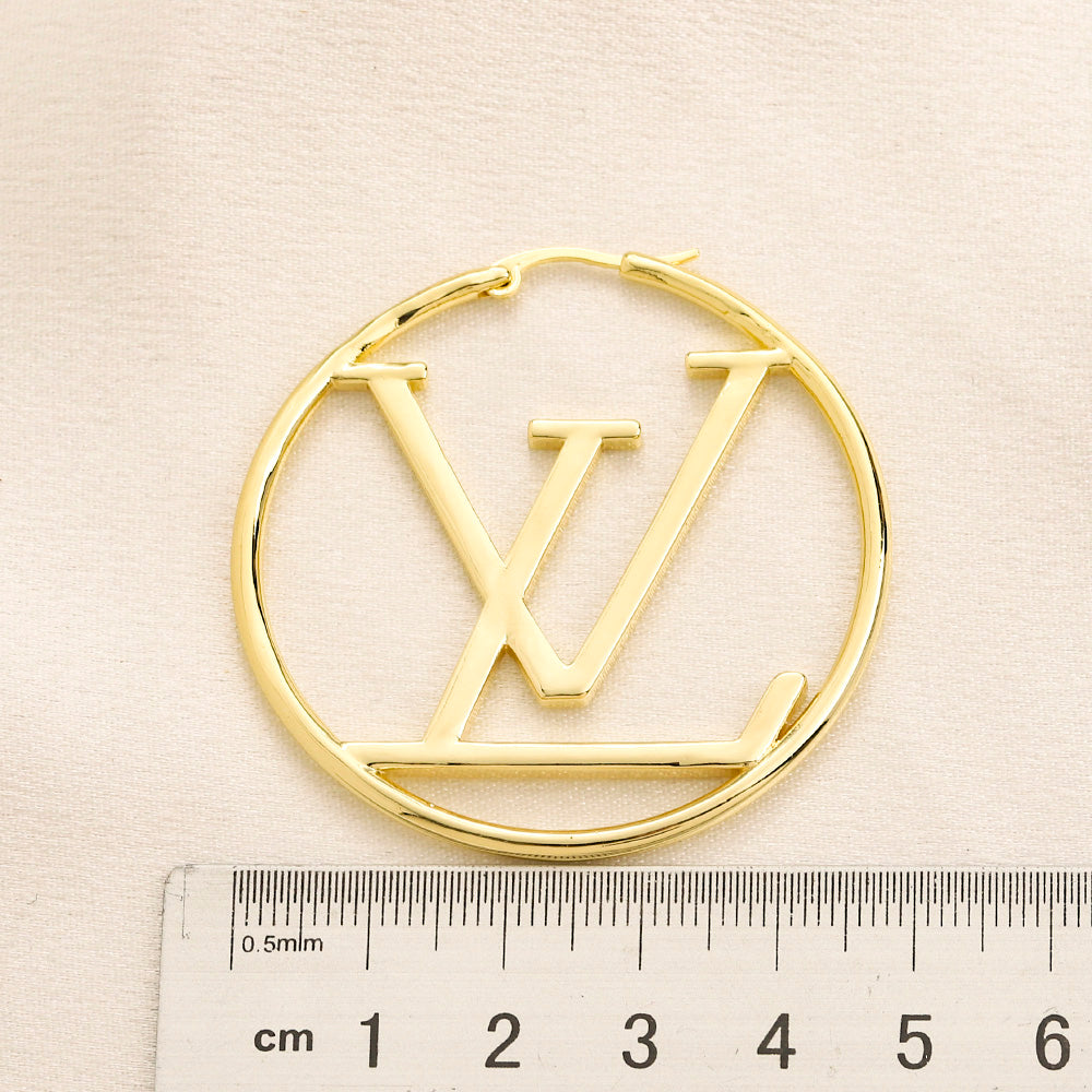 Copper Oversized Monogram Hoop Earrings