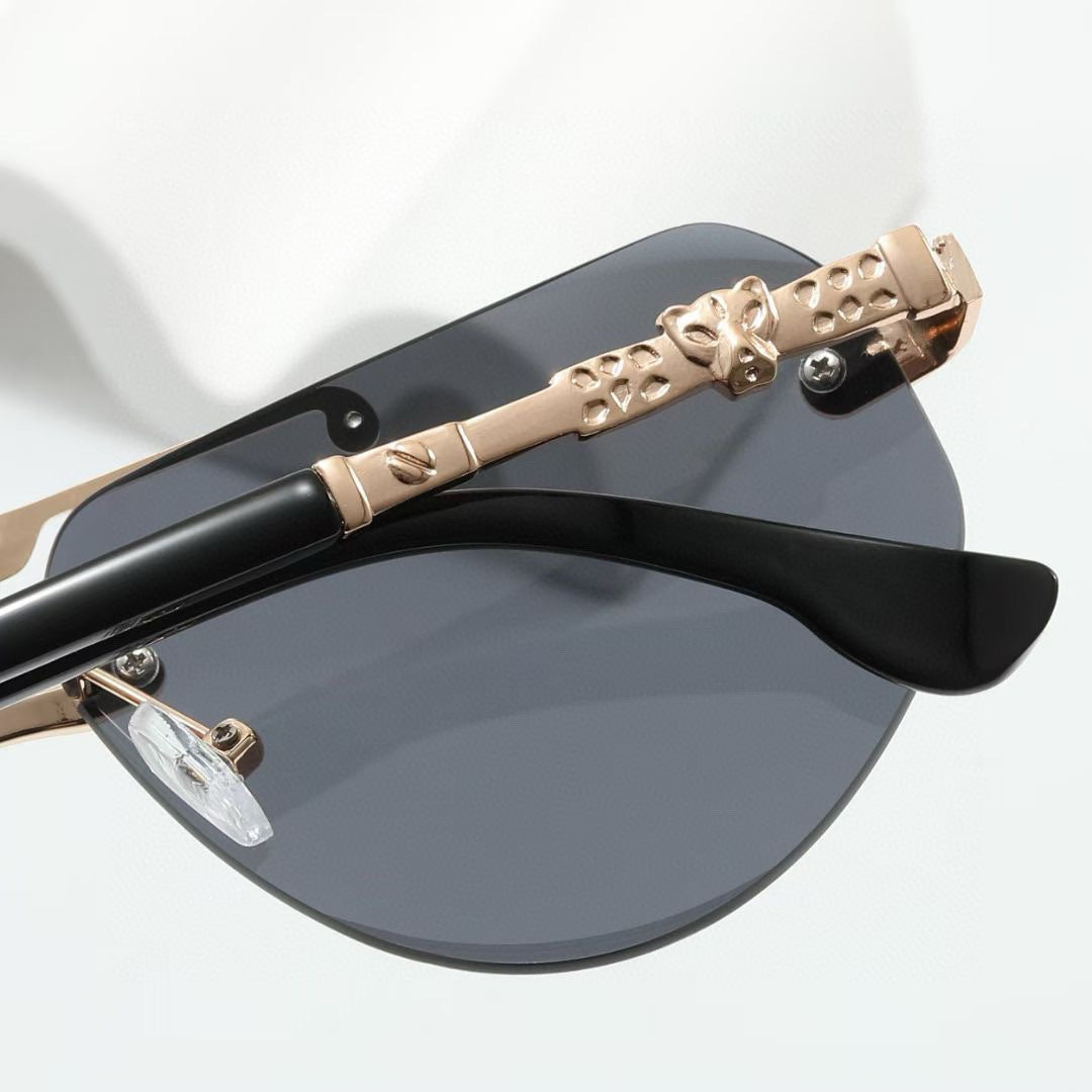 Slim Aviator Sunglasses with Straight Brow Bar