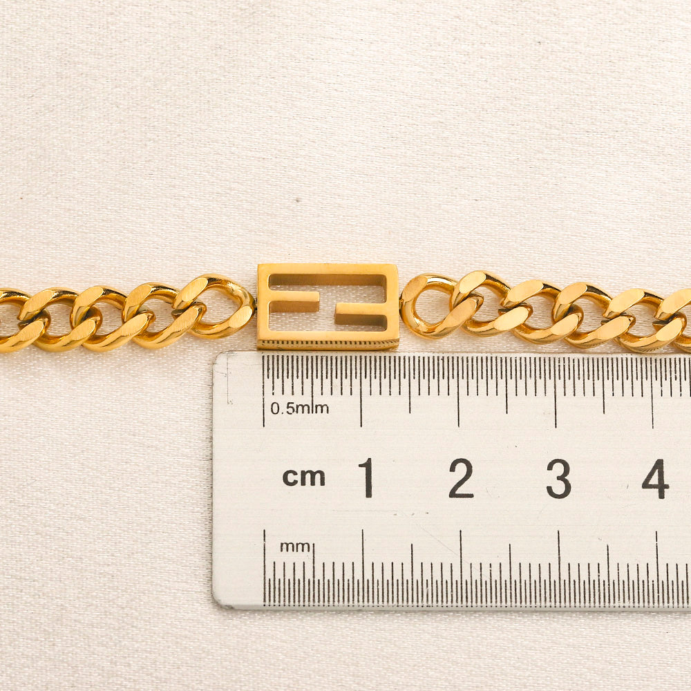 304 Stainless Steel F-Buckle Curb Chain Bracelet