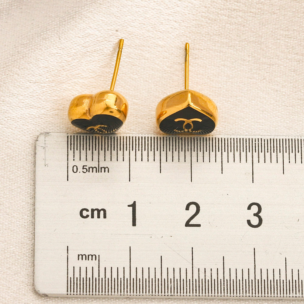 304 Stainless Steel Colorful Heart Stud Earrings