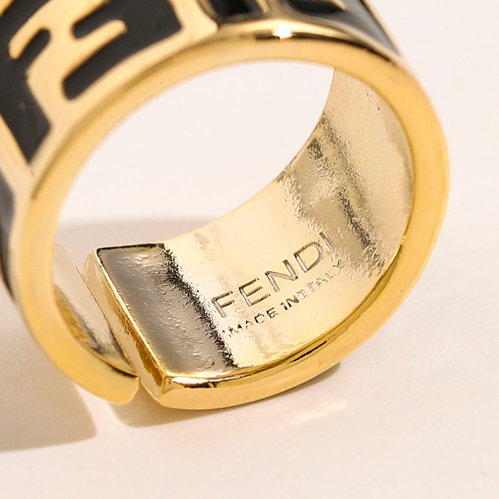 Copper Zirconium Real Gold Plated Ring,Rings Collection、F*ndi Series