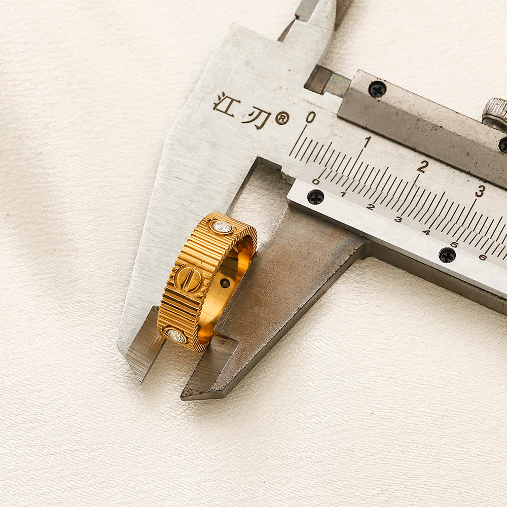 Copper Zirconium Real Gold Plated Ring,Rings Collection、Cart*er Series