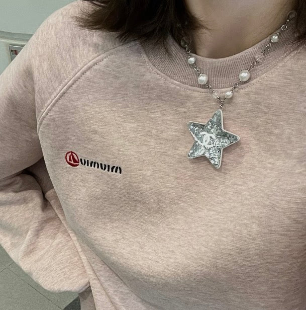 Faceted Bead Necklace with Star Pendant