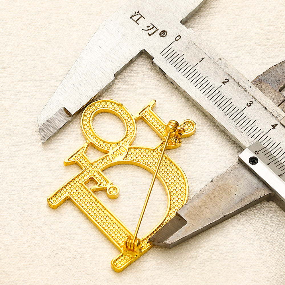 Alloy Steel Stamped Logo Brooch,Brooches Collection、D*or Series
