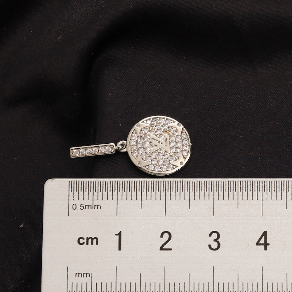304 Stainless Steel Pave Disc Drop Earrings