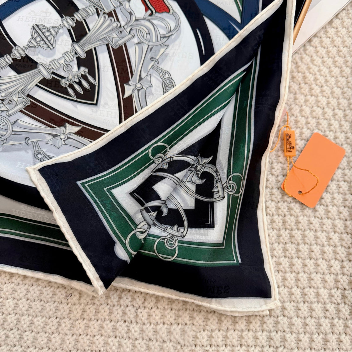 Equestrian Harness Print Square Scarf - 90 x 90 cm