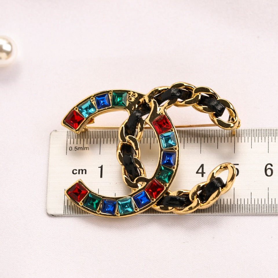 Alloy Steel Stamped Logo Brooch,Brooches Collection、CH*NEL Series