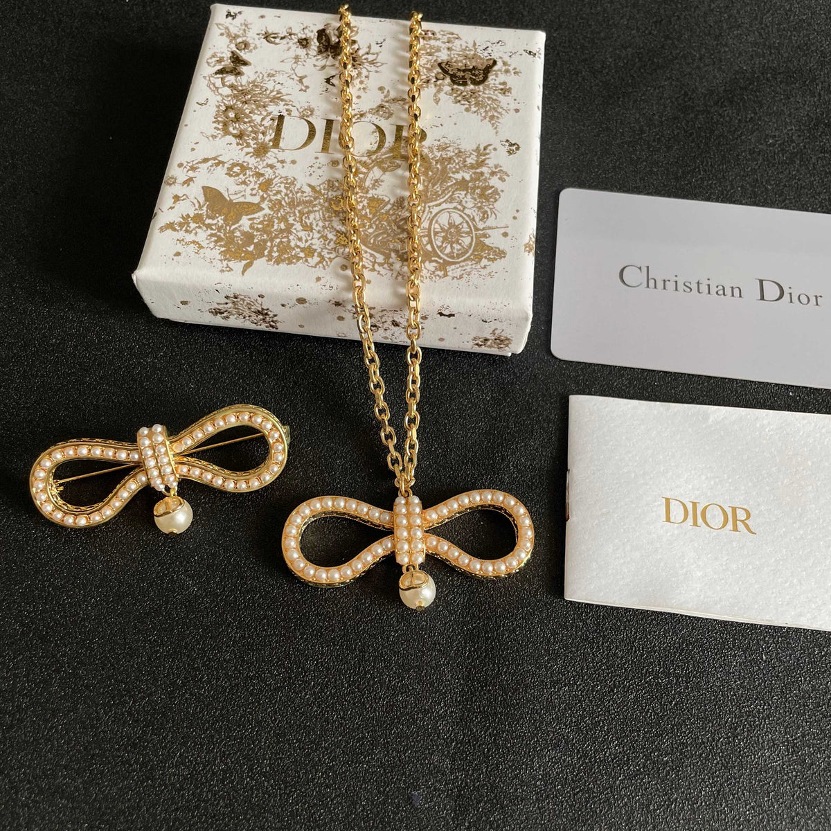 Pave Infinity Pendant Necklace with Pearl-Look Drop