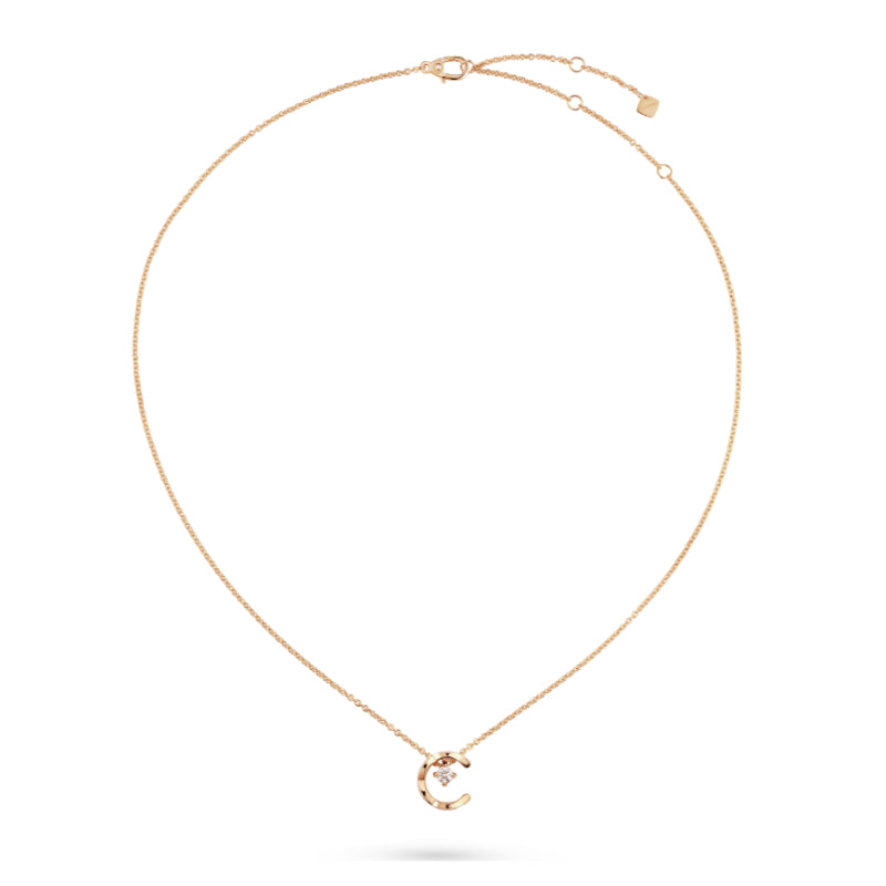 Pave C-Letter Pendant Necklace