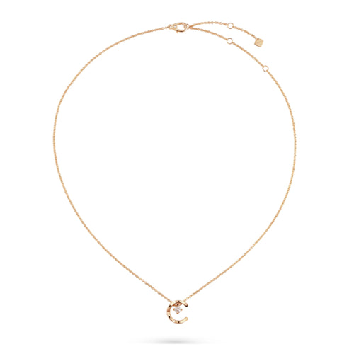 Pave C-Letter Pendant Necklace
