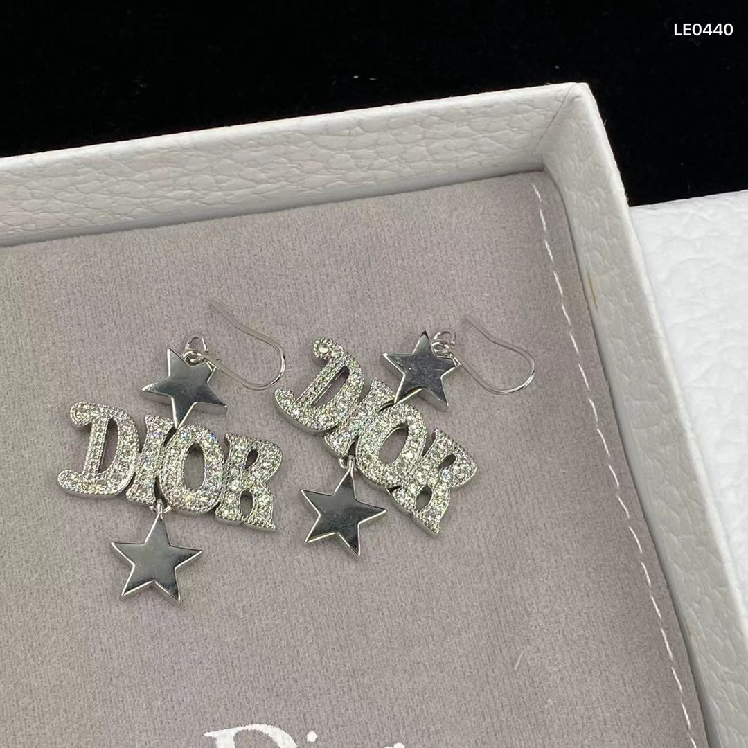 Star & Letter Hook Drop Earrings