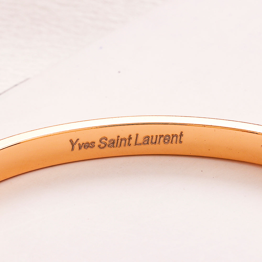 304 Stainless Steel Pave Monogram Slim Bangle Bracelet