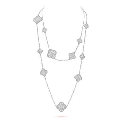Textured Quatrefoil Station Necklace