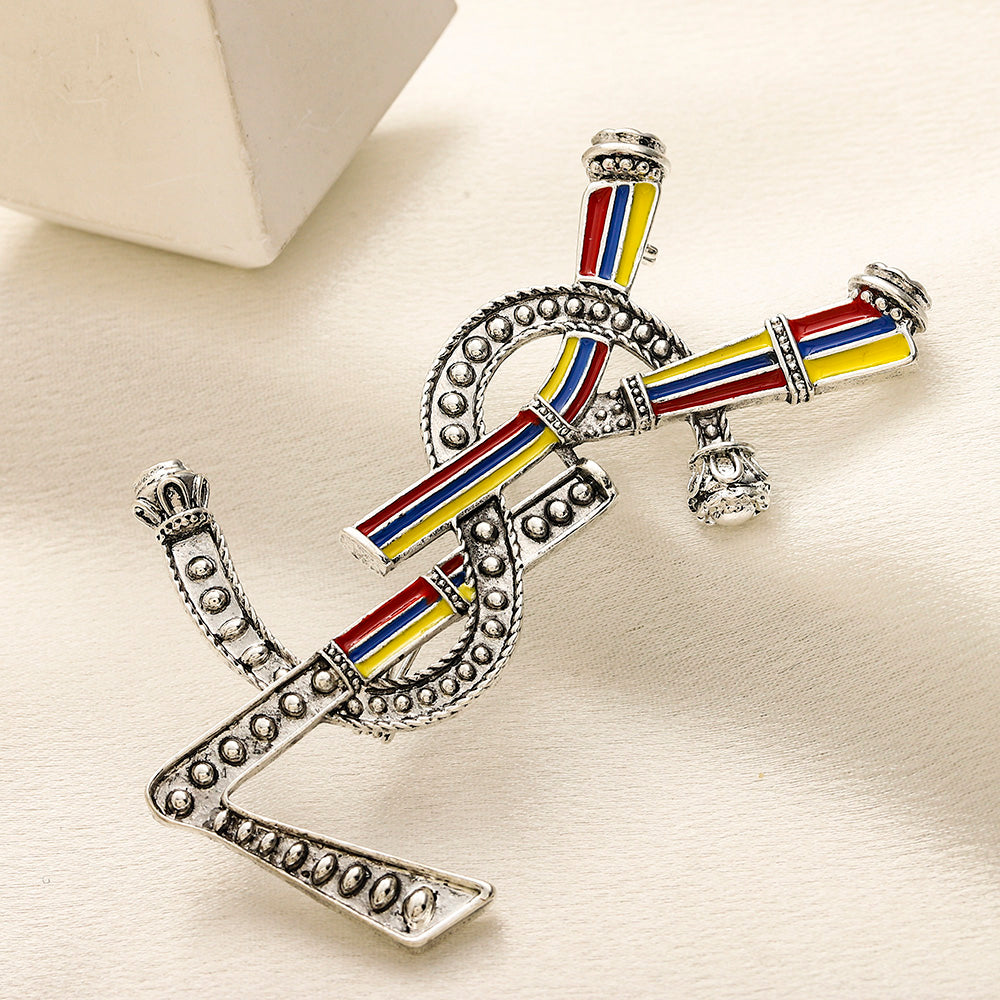 Alloy Steel Stamped Logo Brooch,Brooches Collection、Y*L Series