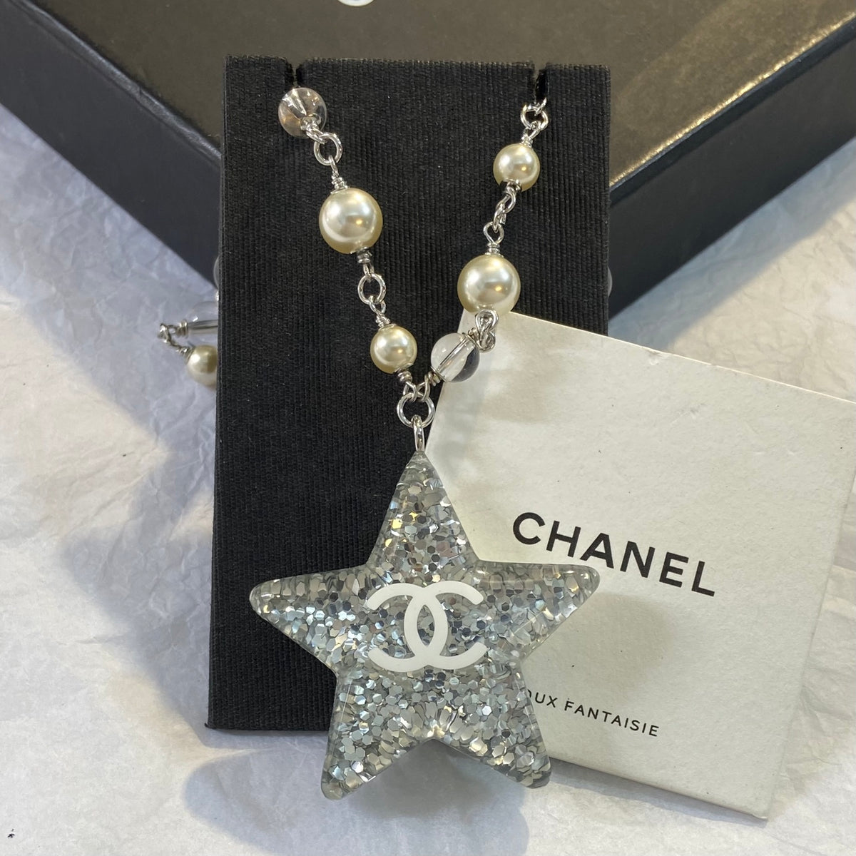 Faceted Bead Necklace with Star Pendant