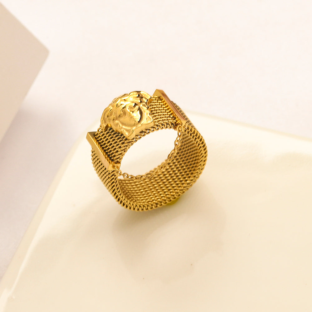 Copper Zirconium Real Gold Plated Ring,Rings Collection、V*rsace Series