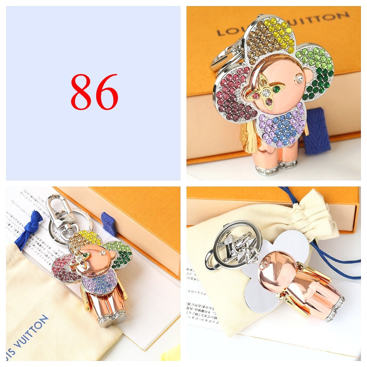 Premium Fashion Keychain Stylish Accessory、L*V Series、𝐊𝐞𝐲𝐜𝐡𝐚𝐢𝐧𝐬 & 𝐊𝐞𝐲 𝐑𝐢𝐧𝐠𝐬（𝐇）