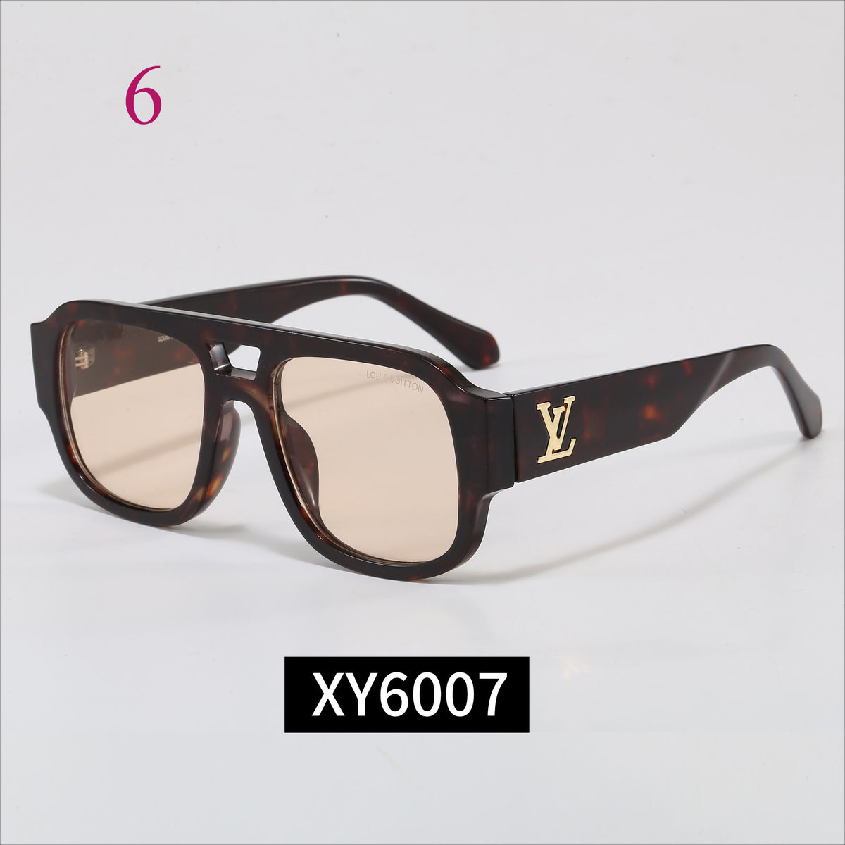 Rectangular Monogram-Temple Glasses - Clear and Tinted Lens Options