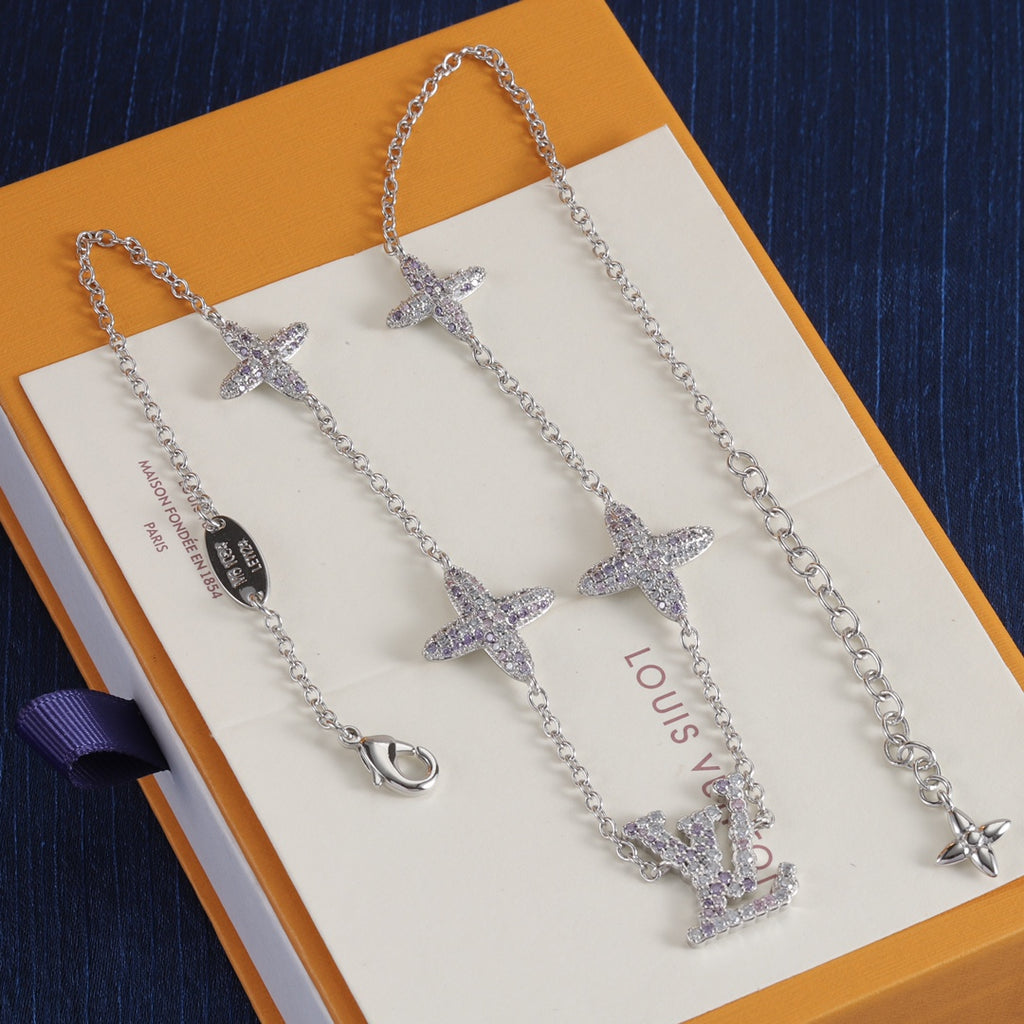 Layered Floral Monogram Necklace