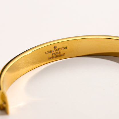 304 Stainless Steel Dark-Inlay Round Monogram Bangle Bracelet