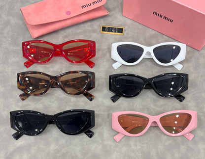 Slim Rectangular Sunglasses with Tapered Temples
