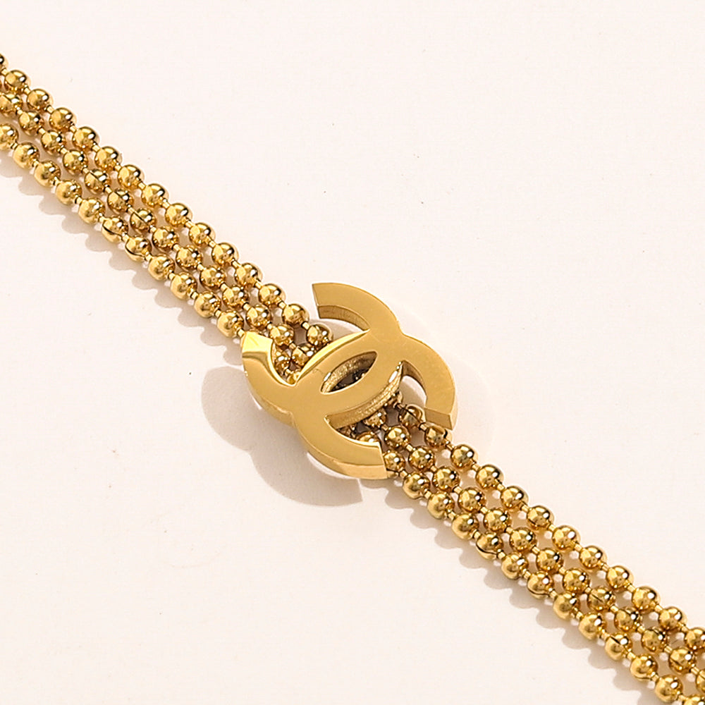 304 Stainless Steel Multi-Row Chain Interlocking-C Bracelet