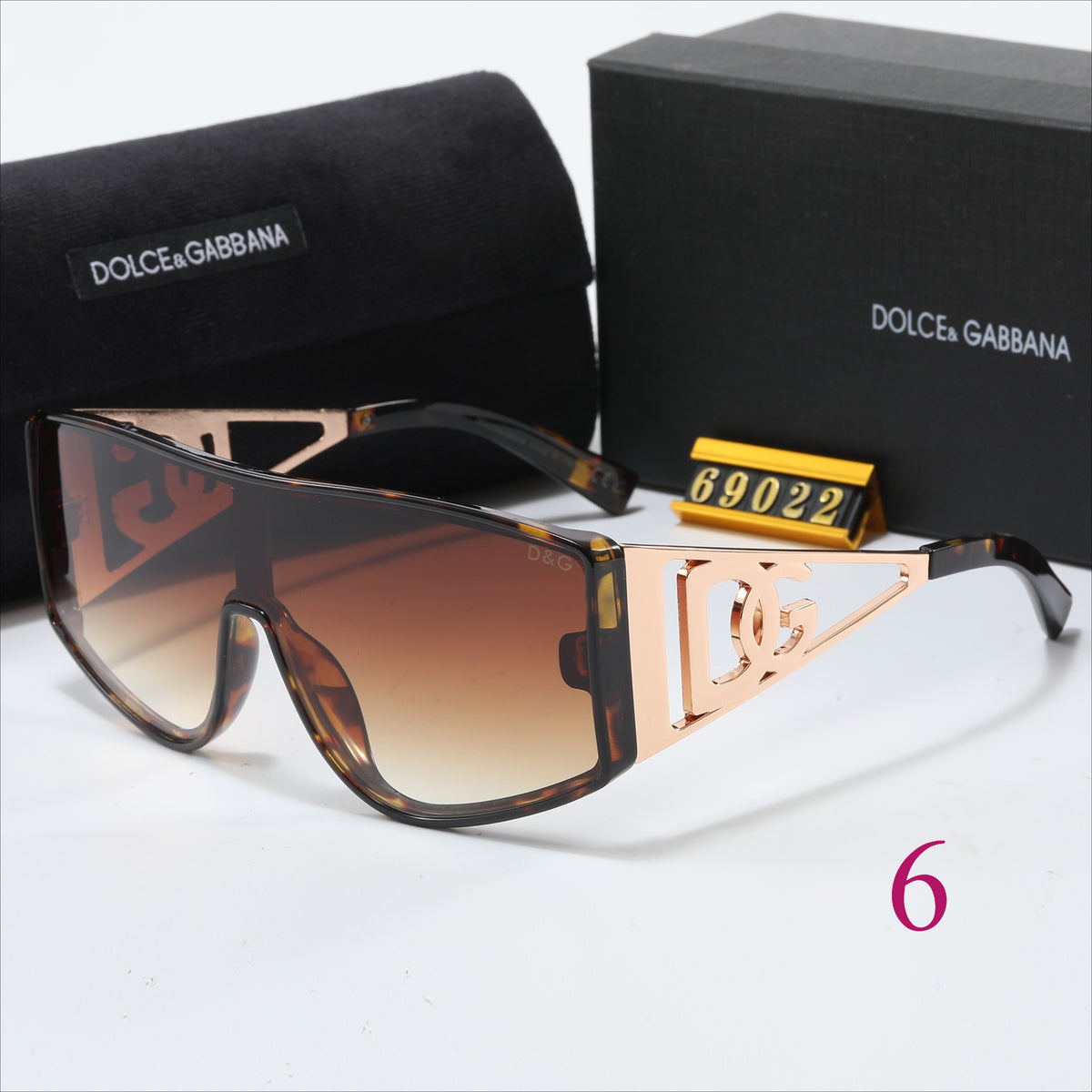 Flat-Top Shield Sunglasses with Logo Temples