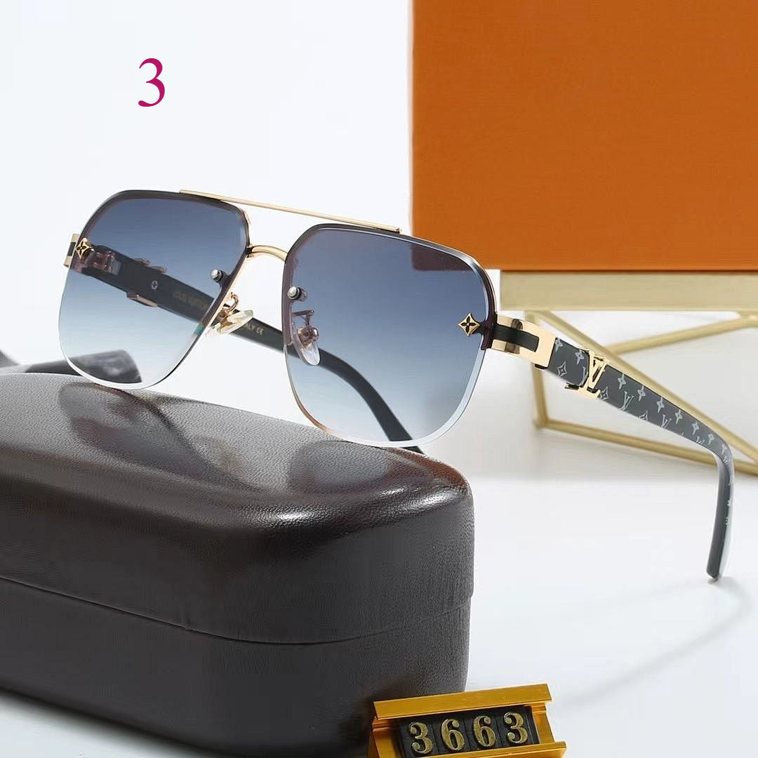Navigator Sunglasses with Patterned Metal Temples