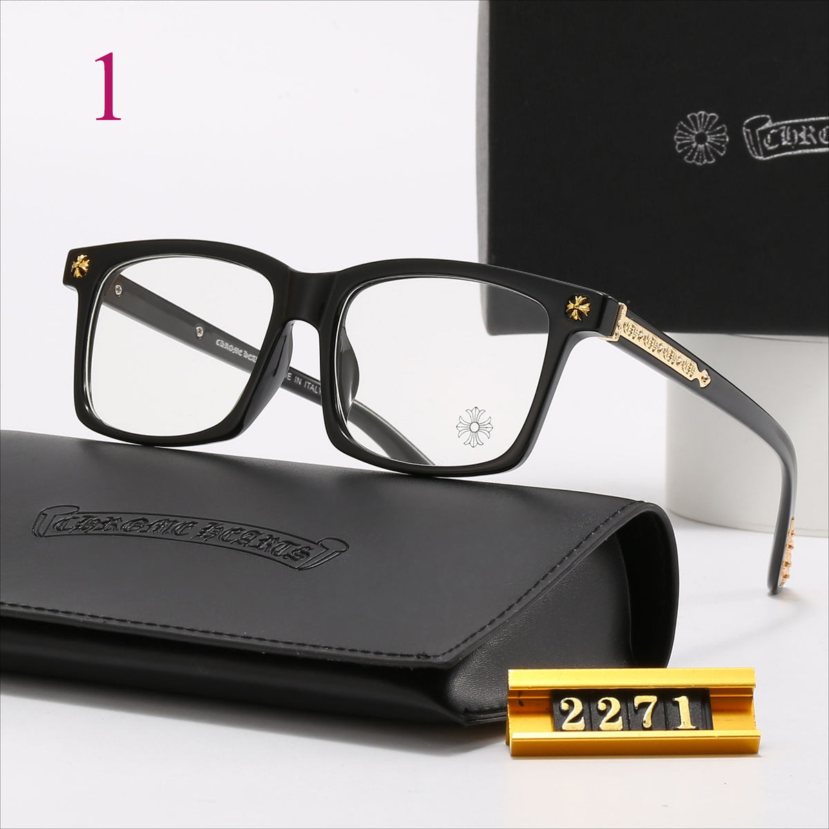 Angular Clear-Lens Glasses with Sculpted Browline