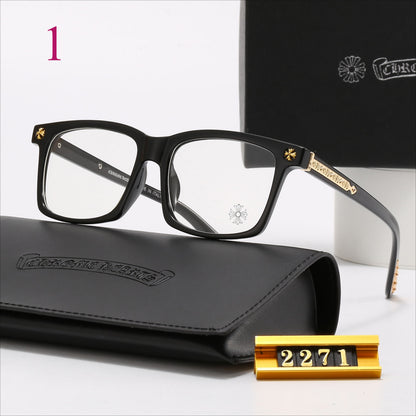 Angular Clear-Lens Glasses with Sculpted Browline